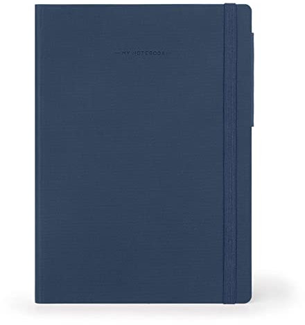 Legami - Taccuino a righe, Large, 192 Pagine, Copertina in morbido PU, in Carta certificata FSC®, Carta avorio 90 g/m², Planner mensile, Rubrica, Segnalibro, 17x24 cm, Colore Galactic blue