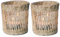 Teelichthalter aus natürlichem Rattan, gewebt, dekorativ, handgewebt, Votivkerzenhalter, rustikaler Vintage-Seegras, Glas, Hurricane für Esstisch, Küche, Dekoration, Urlaub