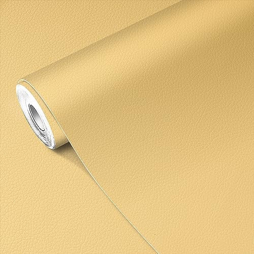 MICTER Leder Reparatur Patch, 40x200cm Kunstleder Selbstklebend, Leder Patch Kit Selbstklebende Lederflicken für Sofas, Autositze, Möbel, Handtaschen, Jacken (Beige-gelb)