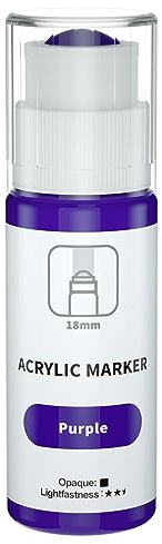 FansArriche Acryl Marker, 18mm Acryl Stifte Jumbo (60 ml), wasserfest Acrylmarker Acryl für Kunst, Leinwand, Metall, Papier, Stein, Acryl Marker, permanente Tinte für langlebige Etiketten