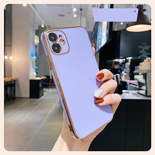 LVTFCO Custodia per cellulare in silicone morbido abbronzante per ragazza di protezione per lenti di lusso per iPhone 13 14 12 Pro Max 7 8 Plus X XS XR 11 Cover MiNi SE, viola, per iPhone 11 Pro
