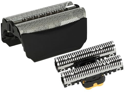 vhbw Kombi-Pack Scherteil kompatibel mit Braun 8385, 8581, 8377 (Typ 5751), 8583 Elektrorasierer, Folie + Messerblock, schwarz/silber