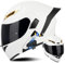 Klapphelm mit Bluetooth, Bluetooth Integralhelm Motorradhelm mit Doppelvisier, ECE Zertifiziert Lila Helm für Erwachsene Frauen Männer Hohe Qualität Helm, Roller-Mofa -Moped-Helm
