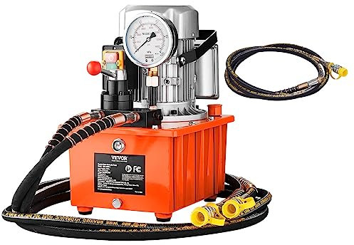 VEVOR GYB-630BⅡ - Pompa idraulica elettrica a doppio effetto manuale, colore: Arancione