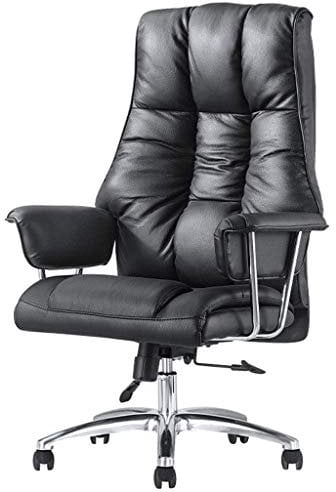 Executive Office Chair - Hohe Rückenlehne, Schaukelstuhl aus Pu-Leder mit verstellbarer Sitzhöhe und Fußstütze - Schräg-Computertisch Stuhl mit ergonomischem segmentiertem Rücken und dicker Polsterung