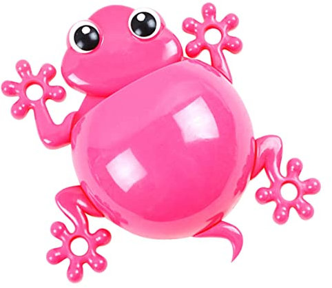 PRETYZOOM Zahnbürstenhalter Wandmontage Mit Starkem Saugnapf Cartoon Frosch Marienkäfer Design Fester Halt Für Zahnbürste Und Zahnpasta Bpa-frei Rosa Geeignet Für Badezimmer Und Kinderzimmer