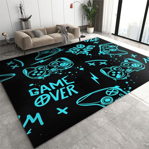Himmelblauer Gamepad-Teppich, Kreativer Moderner Waschbarer Teppich, Teppich Für Drinnen Und Draußen, Maschinenwaschbar, Rutschfest, Für Wohnzimmer, Esszimmer, Schlafzimmer, Waschküche-180 x 270 cm