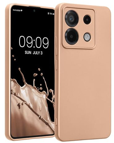kwmobile Handyhülle kompatibel mit Xiaomi Redmi Note 13 Pro 5G / Poco X6 5G Hülle - weiche Silikon Case metallisch schimmernd in Metallic Gold