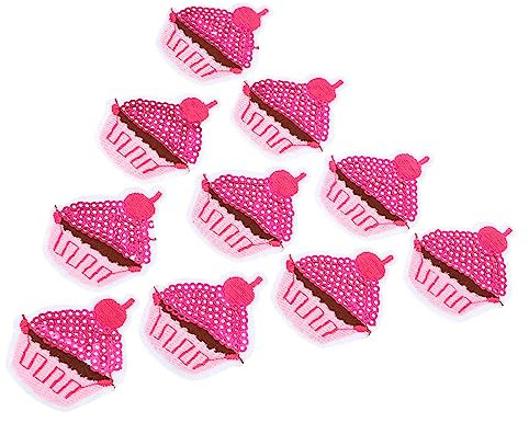 Tofficu 10 Stück Banner Kuchen Stoffflicken Zum Aufbügeln Kuchenflicken Aufnäher Zum Nähen Cupcake Stoffflicken Bestickte Flicken Nähflicken Aufbügelflicken Kostümflicken