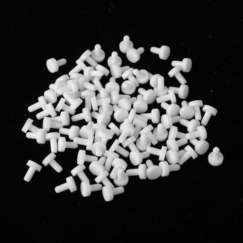 100 PCS 3mm Plastic Hole Plugs White Hole Cover Caps Plastic Screw Holes Plug Round Button Plug White Soft Screw Holes Cover for Cabinet Cupboard Shelves Plate Furniture Hardware(0.9×0.7×0.3 cm)