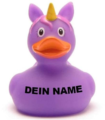 DUCKSHOP Badeenten - personalisierbar (Ente Einhorn lila)