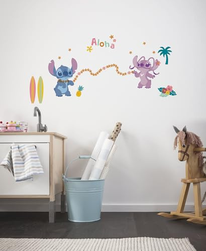 Komar Wandtattoo - Stitch Aloha - Größe 50 x 70 cm - Disney, Wandsticker, Kinderzimmer, Aufkleber, Bunt