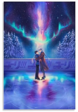 BOJIE Anime-Poster Yuri on Ice, Leinwand-Kunst, Poster, dekorativ, moderner Druck, Bild, Kunstwerke, Poster, 50 x 75 cm, 6 Stück