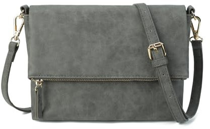 Gladdon Damen Klein Handtasche Umhängetasche,Crossbody Tasche Schultertasche Elegant Clutch Messenger PU-Leder Taschen Für Täglich Arbeit Einkaufen(dunkelgrau)