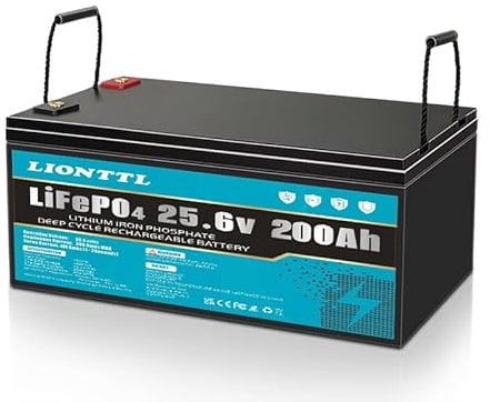 Lifepo4 Batteria da 25.6V 200Ah, batteria al litio ferro fosfato da 5000 cicli profondi, sostituisce la batteria al piombo AGM, adatta per camper, sistemi solari, pesca alla traina, barche, ecc.