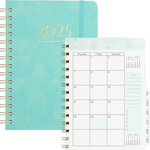 2025 Terminplaner mit Softcover A5, Studienplaner 2025, (Jan.2025-Dez.2025) Schülerkalender, Schüler-Tagebuch, Schülerplaner, Hausaufgabenheft mit FSC®-Zertifiziertem Papier -Grün