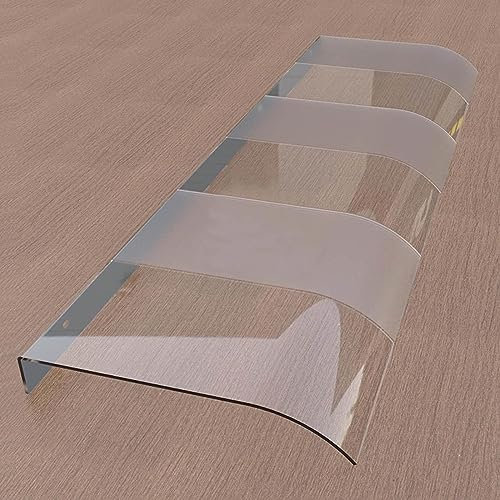 Vordach für Fenster und Türen, Polycarbonat, 40 x 70 cm, UV-Schutz, Regen, Schnee, für Haustür, Terrasse, Eingang, Markise, Sonnenschutz, hohles Blatt, breite Abdeckung, 50 x 90 cm Größe