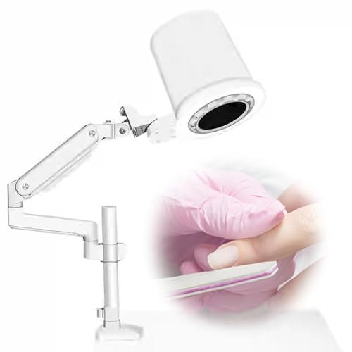 80W Nail Dust Collector Vacuum Cleaner with LED Light, Professional Nail Salon Vacuum Cleaner, Low Noise Nail Dust Extractor, 360° Rotatable Bracket