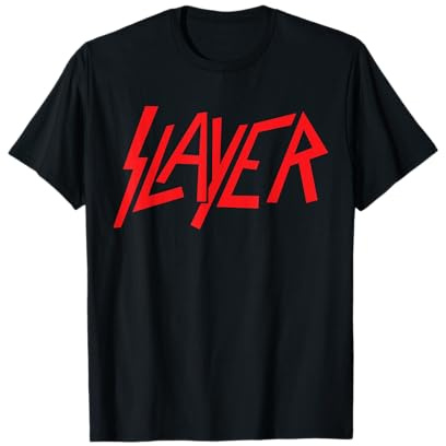 Slayer Classic Red Logo On Grey T-Shirt