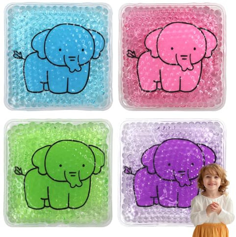 Boo Boos Eisbeutel für Kinder, niedlicher Lunch-Eisbeutel mit Elefantenmotiv, niedliche Wärme- und Kältegelperlen für Kinderfieber, Kopfschmerzen, Schmerzlinderung