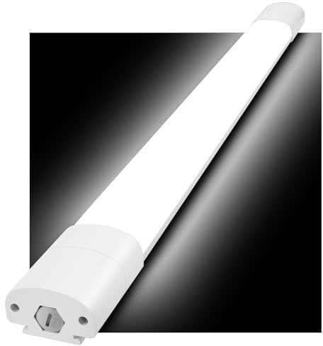 GOOSKI LED Feuchtraumleuchte 120CM, 36W 3960LM Feuchtraumlampe LED Deckenleuchte Feuchtraum Flach Wasserfest IP65, Röhre mit 4000K Neutralweiß als Werkstattlampe, Kellerlampe, Garagenlampe
