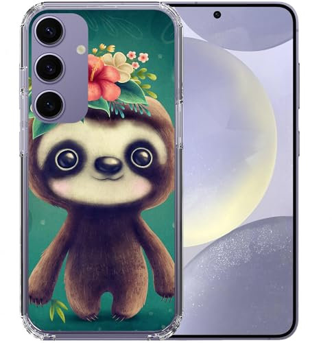 CoverHeld Hülle für Samsung Galaxy A26 5G Handyhülle aus Silikon Hülle mit Motiv 3454 süßes Faultier mit Blumen Illustration