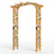 HOMASIS Arche de jardin en bois, arche pour escalade avec auvent et treillis, tonnelle d'extérieur pour roses, glycines, ballons, décoration de jardin pour fête et mariage (dôme)