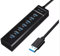 4 Port USB 3.0 Hub Splitter, Ultra Slim USB Extender, 5Gbps Hub for Laptop, Windows PC, Mac, Printer, External Hard Drive, Mobile Devices with 1M Cable, Multi-Port High-Speed Data Transfer Splitter