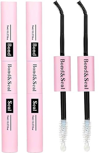 (2Pcs) 2-in-1 Lash Bond & Seal, Strong Hold Cluster Lash Glue for DIY Eyelash Extensions, Latex-Based Eyelash Extension Glue – Individual & Cluster Lashes, Long Lasting Mascara Effect