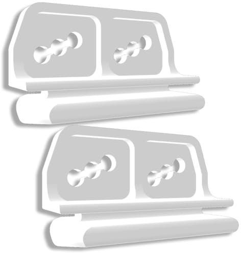 Lot de 2 glissières de porte de rechange pour abris de jardin en métal – Compatibles avec Yardmaster, Treco, More – Robustes – Rails coulissants lisses – Fabriqué au Royaume-Uni – Glissières blanches