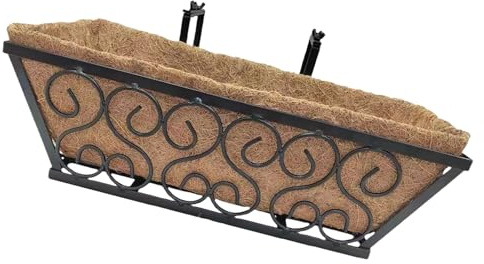 Macetero de hierro forjado de durabilidad decorativo para plantas, cesta colgante para jardines, patios, balcones, patio, contenedor decorativo para plantas