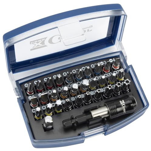 Condor Werkzeug 2132 | Bit-Set mit Box | 32-tlg. | 1/4 | Bithalter | Bit-Adapter | Schlitz | Kreuz PH+PZ | Innensechkant | T-Profil | Farbcodierung