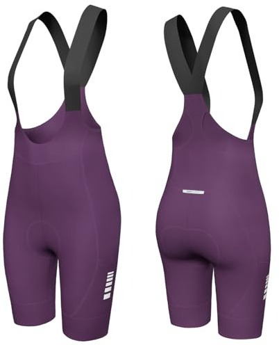 Wulibike Radlerhose Damen Gepolstert mit träger Elastische Frauen TräGerhose Fahrradhose Atmungsaktive Fahrradbekleidung 3 Staschen Rennrad Und Bike MTB