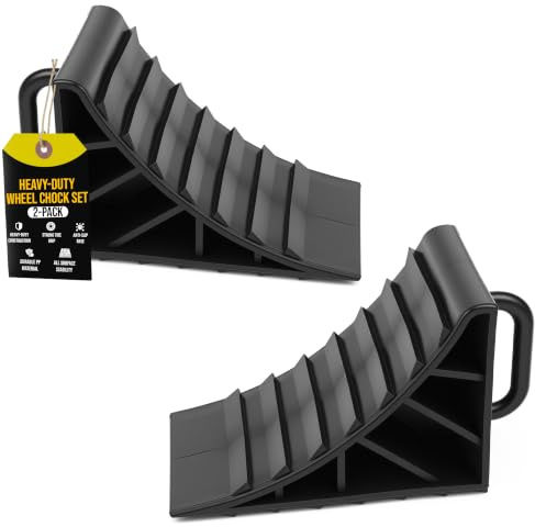 MY DIY Wheel Chocks Heavy Duty 2 Piece Set for Cars, Caravans And Trailers | Anti-Slip Base, Easy Carry Handle, Durable Roll Stopper Blocks for Vehicle Parking, Campervans, Motorhomes And Vans