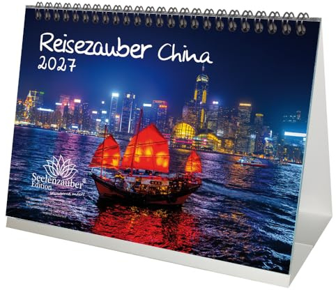 Reisezauber China DIN A5 Tischkalender für 2027 Peking Stadt Reise Land Urlaub - Seelenzauber