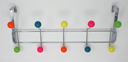 DWD (TM) 10 Hook Over Door Hanger, Multi-coloured