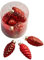 Hochwertige Glas Zapfen zum Hängen & Dekorieren - 6cm - 12er Set - Glaszapfen/Zapfenhänger – Christbaumschmuck/Tischdeko Weihnachten (Rot)