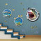 ufengke Wandtattoos Meerestiere 3D Hai Wandsticker Wandaufkleber DIY Fischen für Wohnzimmer