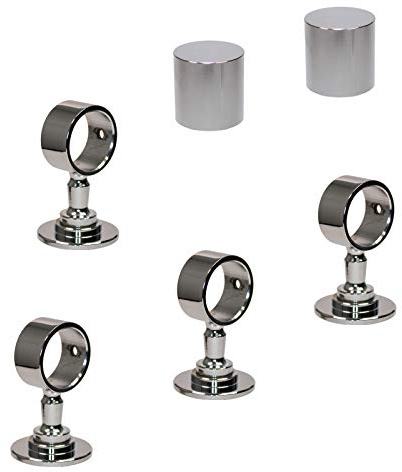 2 Endkappen und 4 Seilträger verchromt für 40mm Handlaufseil