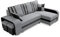 Robin York Ecksofa mit Schlaffunktion 2X Bettkasten 2X Kleine Kissen 2X Hocker Sofa L-Form Schlafsofa Freistehende Eckcouch Schlafcouch Wohnzimmermöbel Wohnlandschaft Rechts Schwarz Grau