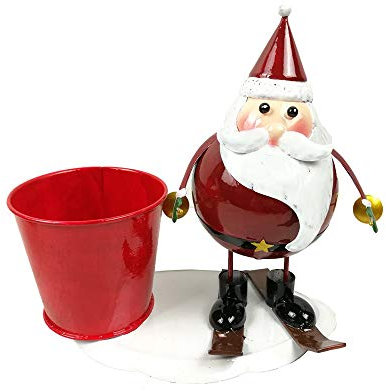 Zelda Bomboniere Père Noël Scieur avec pot en métal pour décoration