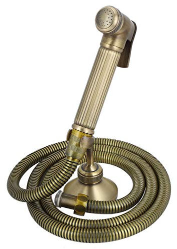 Alle Bronze Vintage Kupfer Hand-Toilettensitze Bidet-Sprühgerät mit Schlauch fester Basis Tragbares Toiletten-Bidet-Konservierungsmittel für Badezimmer