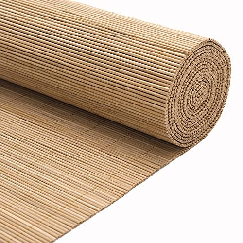 Geovne Nicht Transparentes Bambusrollo,Sonnenschutz-Rollo Bambus,Bambusvorhang,Bambus Raffrollo,50-160cm Breite Bambus-Rollo,für Fenster/Türen/Balkone,mit Seitlichem Zug (50x120cm/20x47in)