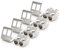 deleyCON 4x CAT6a Keystone Jack Module Avec 4x 2-Port Adaptateur Pour Profilé Chapeau Comme Set Métal STP Blindage RJ45 Femelle 10 Gbit/s Réseau Montage Snap-In Pour Profilés Chapeau 35mm