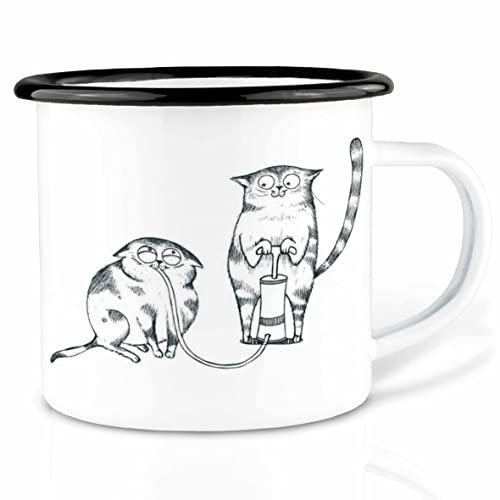Ligarti® Emaille Tasse (leicht & robust) | Design Cup, Camping Becher handveredelt in Deutschland | Kaffeetasse, Emaillebecher