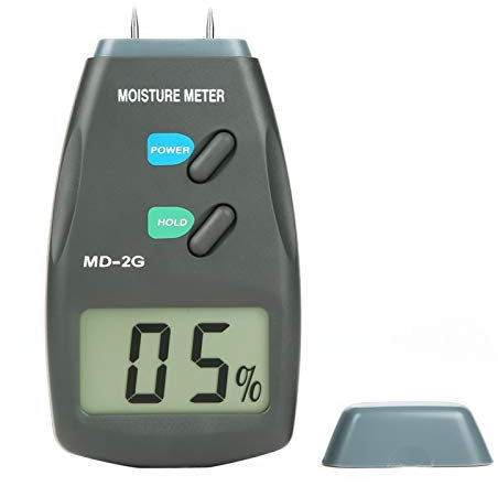 2 Pin Holz Feuchtigkeitsmesser, LCD Digital Hygrometer Feuchtigkeitsdetektor Tester, Feuchtigkeitsgehaltswarnungen