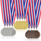 Donrime Medaillen für Kinder, 12 Stück Gold-Silber-Bronze-Metallmedaille mit Bändern, Sporttagespreise, Spielwettbewerbe, Partyartikel für Kinder und Erwachsene