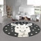 Teppich-Traum Kinderzimmer Teppich Baby Spielteppich 3D Optik High Low Effekt Giraffe Creme grau schwarz, 200 cm rund