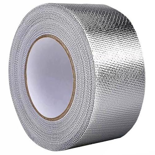 Cinta Adhesiva de Papel de Aluminio de Fibra de Vidrio, XZRDINGJIE Cinta Aislante de Conductos Cinta de Metal Resistente a Altas Temperaturas Cinta de Aluminio Reforzada Cinta Impermeable