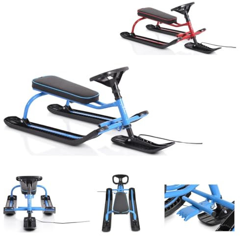 Byox Kinderschlitten Vihren Lenkschlitten, Lenkrad, Zugseil, wasserdichter Sitz, Farbe:blau